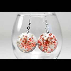 New handmade real dried flower earrings